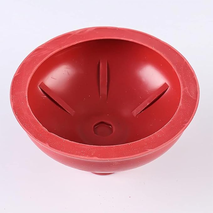 Toilet Plunger Red Heavy Duty Force Cup Rubber with A Long Wooden Handle to Fix Clogged Toilets and Drains, Perfect for Kitchens and Bathrooms (1 pcs)