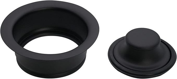 Westbrass D2155-62 Wing Nut Style Large Kitchen Basket Strainer with Waste Disposal Flange and Stopper, Matte Black