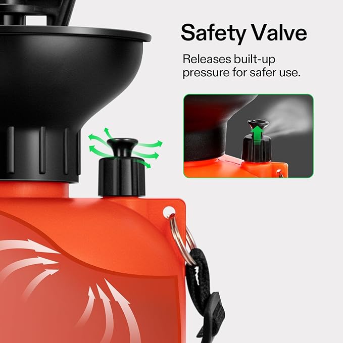 VIVOSUN Pump Sprayer 2 Gallon, Pressurized Lawn & Garden Water Spray Bottle with Adjustable Shoulder Strap, Pressure Relief Valve, for Spraying Plants, Garden Watering and Cleaning