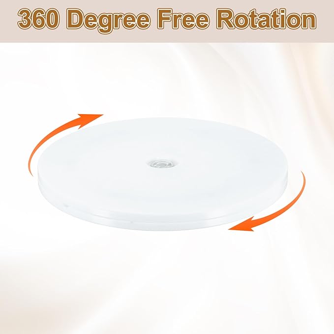 uxcell 2Pack Acrylic Lazy Susan Turntable, 7" Spinner Lazy Susan Turntable Organizer, Acrylic Ball Bearing Rotating Tray for Pantry Spice Rack Decorating, White