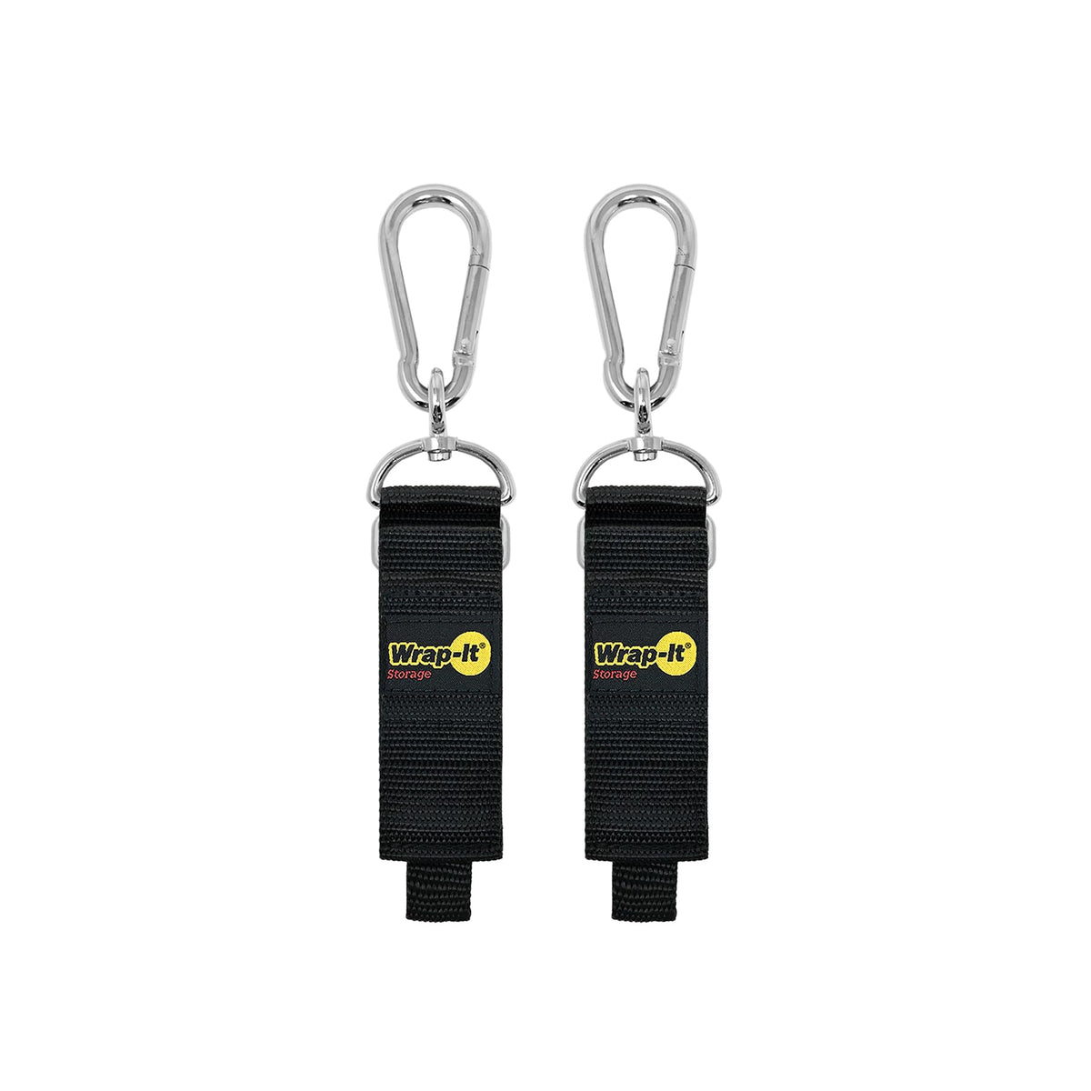 Hook 'n Hang Wrap-It Storage Straps - 12" (2-Pack) Black - Image 1
