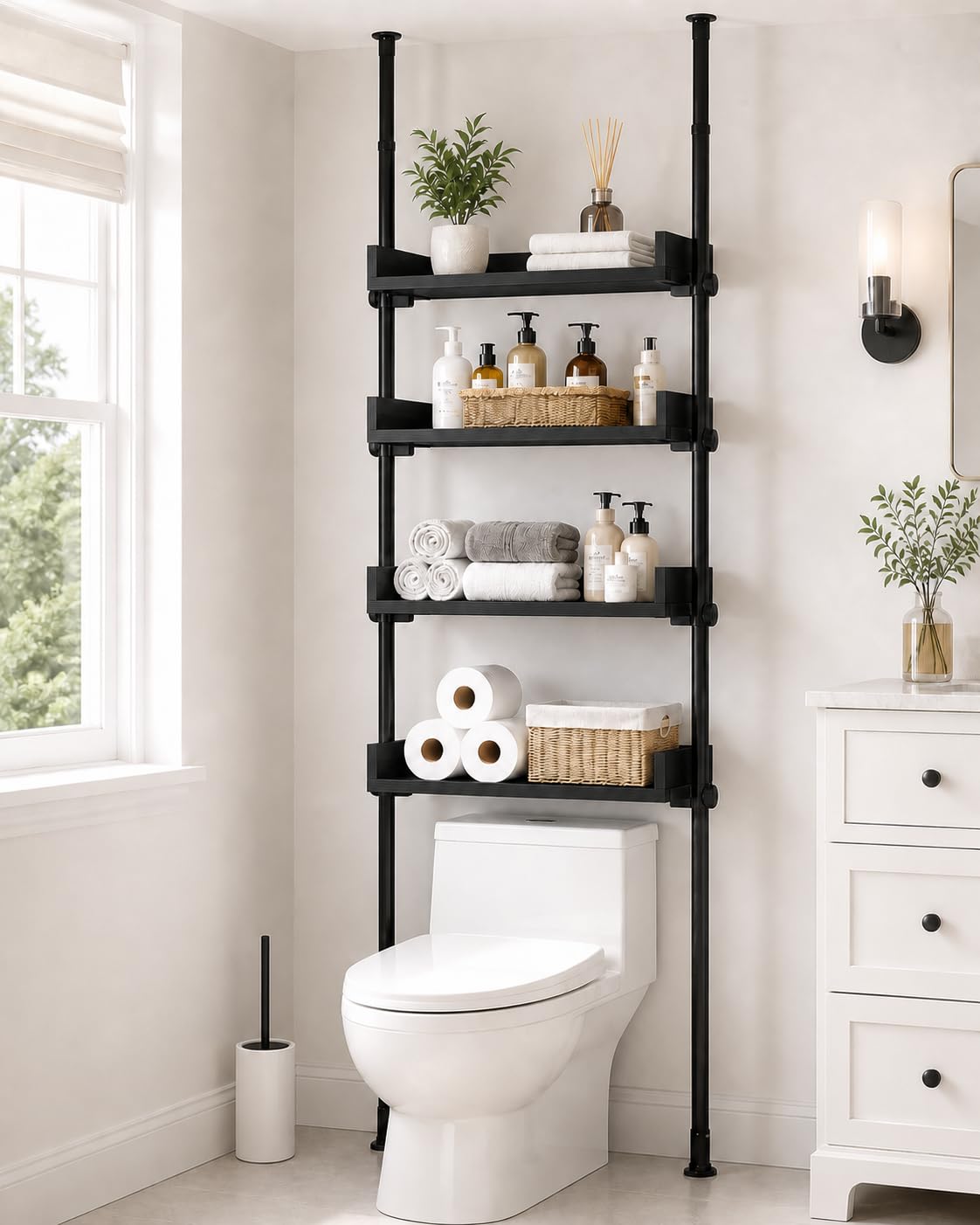 ALLZONE Tension Over The Toilet Storage Cabinet, No- | All Products - Image 1