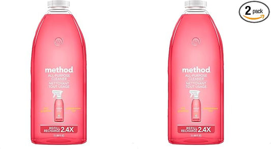 Method All-Purpose Cleaner Refill, Pink Grapefruit, Plant-Based and Biodegradable Formula Perfect for Most Counters, Tiles and More, 68 Fl Oz, (Pack of 2)