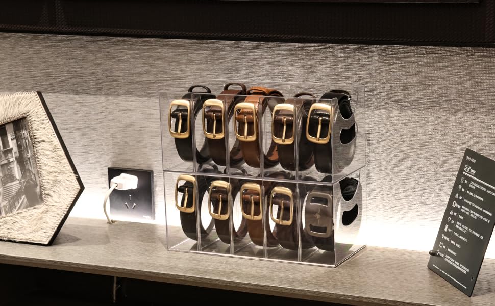 Belt Organizer - 2 Pack Clear Stackable Belt holder - Image 3