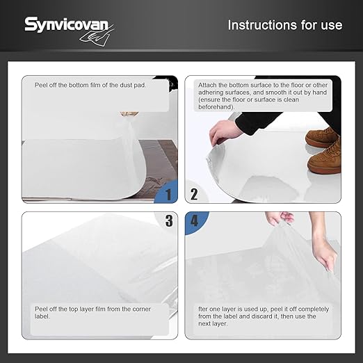 24" x 36" Transparent Sticky Mat Tacky Pads Adhesive Floor Mat (5 Packs,150 Sheets,30 Sheets/Pack） for Cleanroom Laboratory Hospital Construction Pets Home and Gymnasium