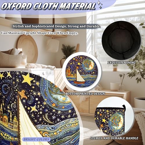 Moon Starry Sky Laundry Basket Oxford Cloth | Home Organization - Image 7