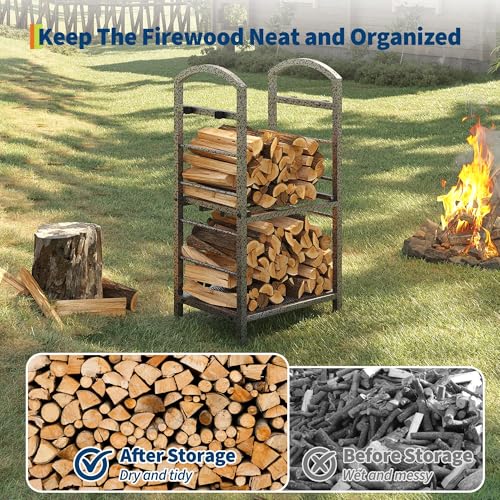 Takywep 30 Inch Indoor & Outdoor Firewood Rack, Heavy Duty - Image 7