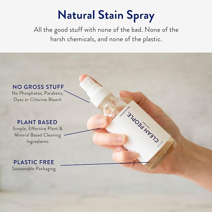 Clean People Ultra Concentrated Laundry Detergent Strips Fragrance Free & Stain Remover Spray- Plant-Based, Eco Friendly Laundry Detergent 32ct & Stain Spray 4oz (2 Pack)