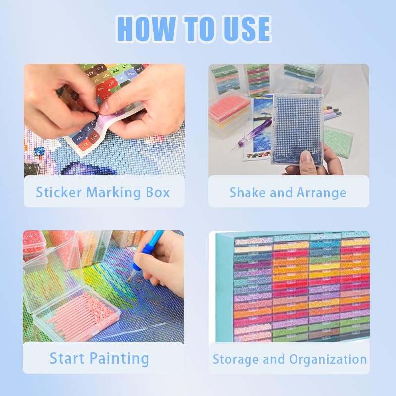 Qlonry 80Pcs Upgrade Diamond Art Storage Trays Convex - Image 5