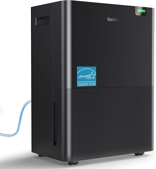 4500 Sq.Ft. 2025 Energy Star Dehumidifier for Basement with Drain Hose, Max 75 Pints/D Dehumidifier for Large Room, [43dB Quiet Compressor], Easy Drainage, Auto-restart, Black