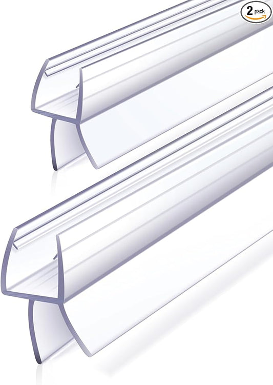 2 Pack Glass Door Silicone Seal Strip 36 Inch Shower Door Bottom Seal Sweep-Suitable for 3/8 Inch Glass-Stop Shower Leaks Frameless Shower Door Seal Strip