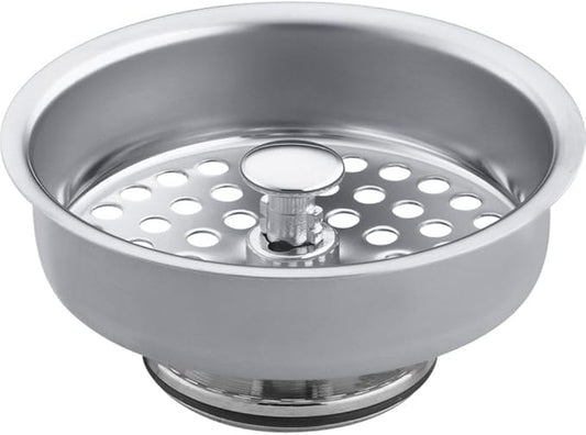 KOHLER K8803-CP Duostrainer Sink Strainer Basket, Removeable Stainless Steel Open/Close Stopper, Tight Seal, Polished Chrome