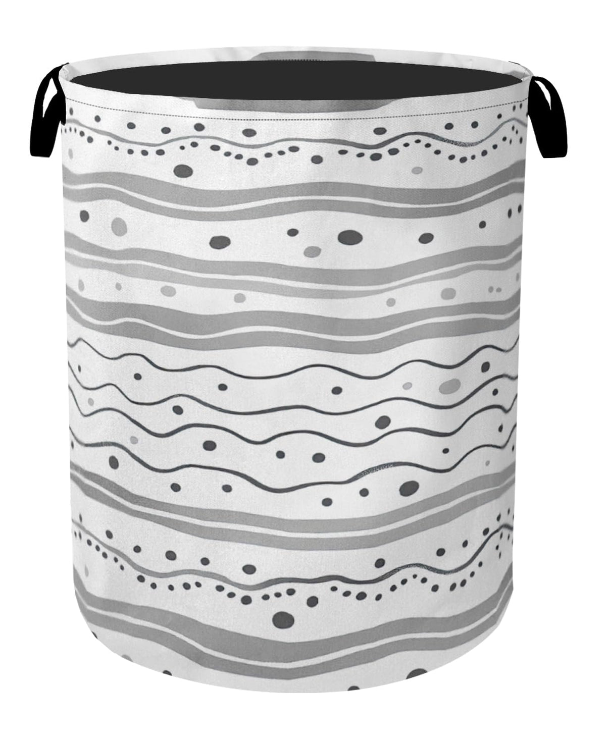 Grey Lines Laundry Basket - Heavy Duty 60L Dirty Clothes - Image 1