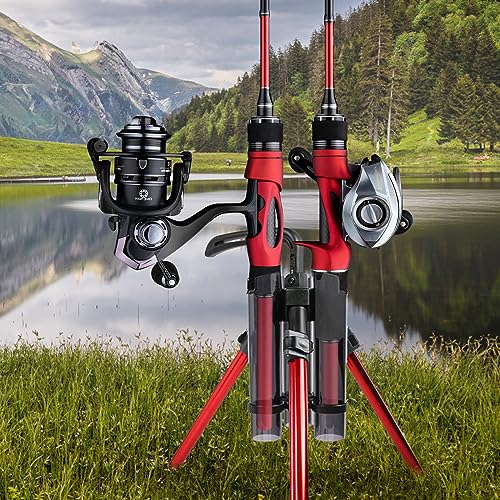 3-Tude Portable Fishing Rod Holder - Stand Holds Up to 3 - Image 3