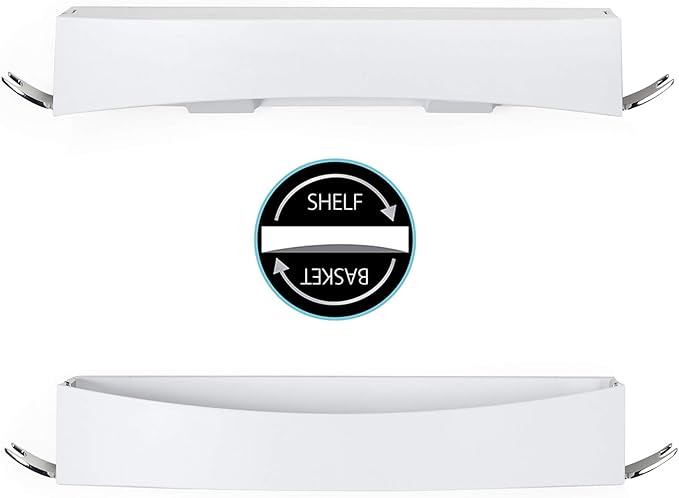 Better Living Clever Flip Shower Shelf, Basket or Shelf, Wall Mounted Shower Caddy Organizer with Removable Hooks, Multi-Purpose, No Drilling Adhesive, 16.88" x 4" x 2.88", White
