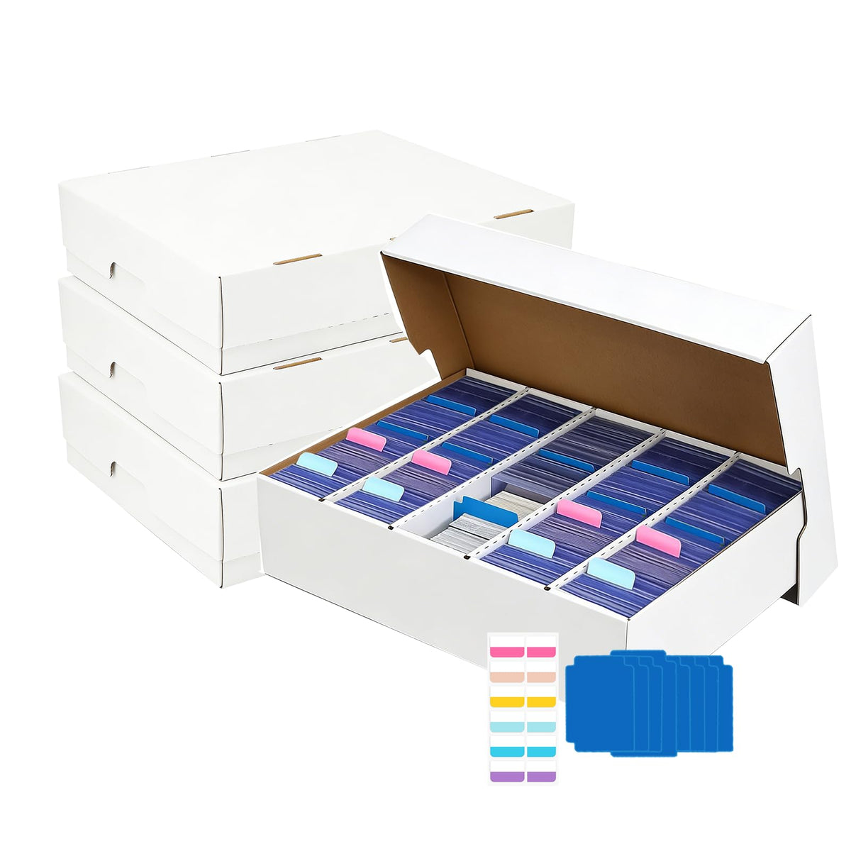 4-Pack Top loader Trading Card Storage Box,12000Count - Image 1