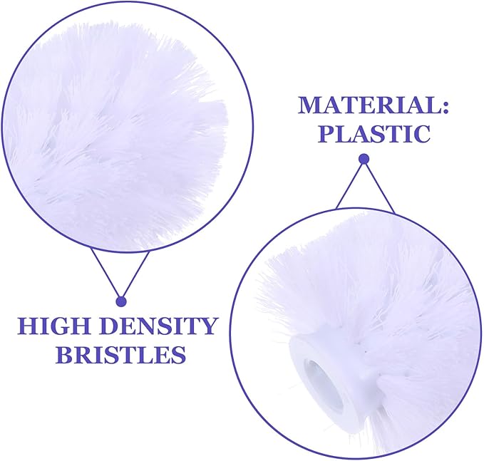 10pcs Replaceable Toilet Brush Heads Heavy Duty Round Head Scrubber Replacement for Bathroom and Toilet Cleaning White Stainless Steel 75x100mm for Home and Hotel Use