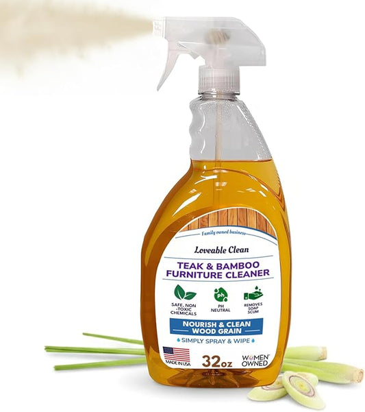 EcoDecors Teak Cleaner Protective Teak Wood Restorer Eco Household Wood Furniture Cleaner Spray bottle For Hardwood & Bamboo Furniture – Certified EPA Safer Choice - 32 oz