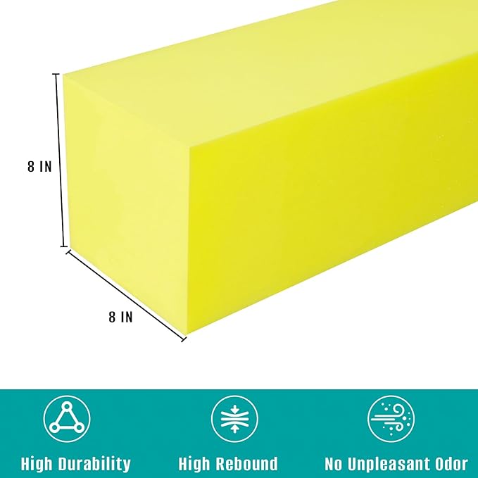Bed Gap Filler, High Density Foam Mattress Extender for Headboard/Wall Gaps,2-Meter Extra Long Cut-to-Fit Yellow Foam Sponge Strip (78''x8''x8'')