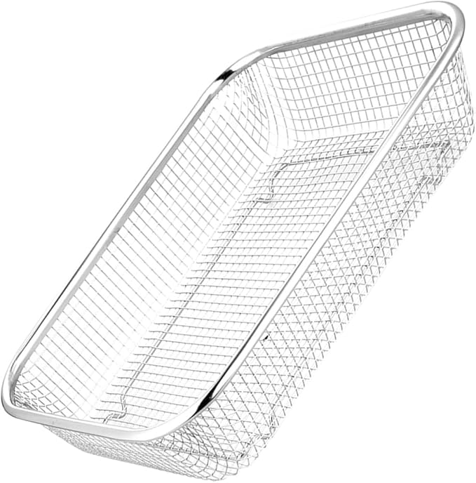 Stainless Steel Drain Basket Large Rectangular Colander 12.99X9.44X2.75In Multi-Purpose Kitchen Fruit Vegetable Holder with Fine Mesh for Washing and Storage