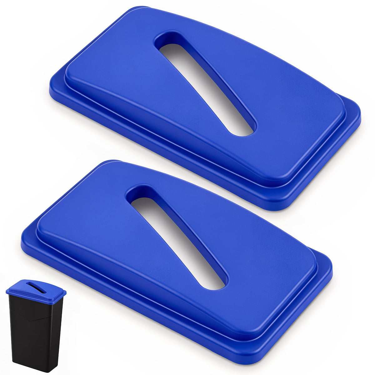 Maxdot 2 Pcs Recycle Bin Lids Paper Recycling, Blue - Image 1