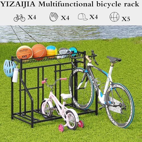 Garage Bike Rack Storage 4 bikes Stand Organizer Adjustable Holds - Image 4