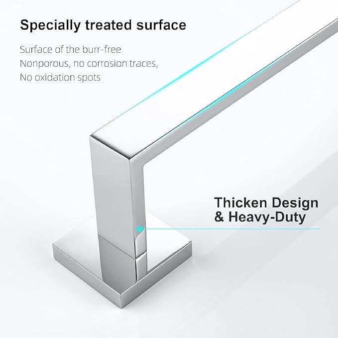 Towel Holder, 304 Stainless Steel Towel Racks for Bathroom, Premium Hand Towel Holder Wall Mounted, Includes Wall Mounting Hardware, Rustproof (40cm)