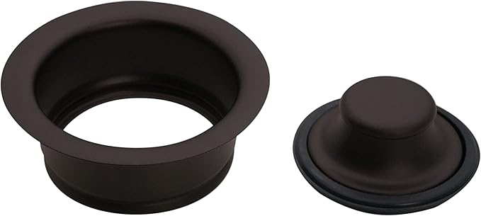 Westbrass D2155-12 Wing Nut Style Large Kitchen Basket Strainer with Waste Disposal Flange and Stopper, Oil Rubbed Bronze