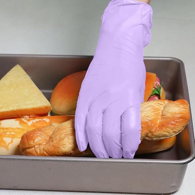 Disposable Gloves Small, Nitrile and Vinyl Blend Material Gloves, Latex Free 4 Mil 1000 Pc Food Grade Glove for Cleaning, Food Prep, Hair Dye, Tattoo, Purple