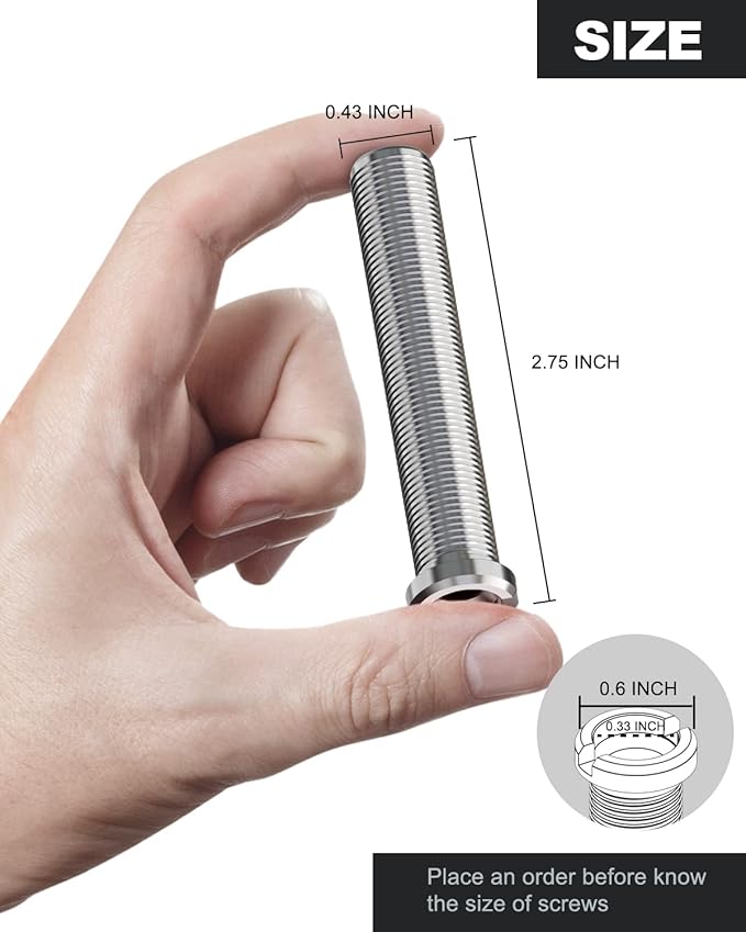 Extended Screw Metal Mount Fastening Accessories for BOTEMY B9173 B9174 Sink Drain Strainer Fit Kitchen Granite, Marble, Quartz, Ceramic Thick Sinks