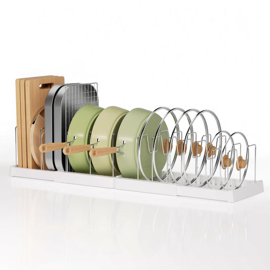 1 Pack Expandable Pot and Pan Organizers, 12 Adjustable Dividers - Image 1