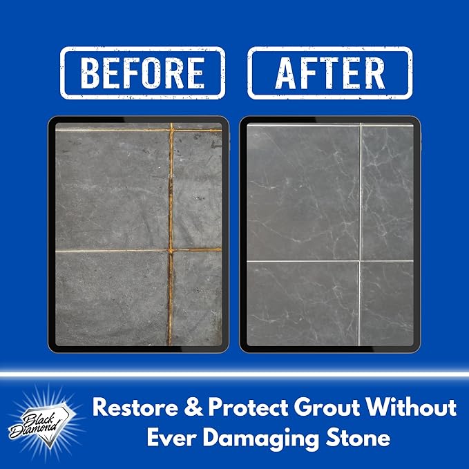Black Diamond Stoneworks Natural Stone Shower Sealer Quart + Ultimate Grout Cleaner with Brush Quart (2-Pack) – Seals & Protects Showers, Deep Cleans Tile & Grout