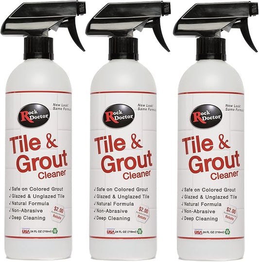 Rock Doctor Natural Tile and Grout Cleaner, Remove Stains Dirt, Oil, and Soap Scum, Heavy Duty Non-Abrasive Tile Cleaner, Natural Formula, Pack of 3