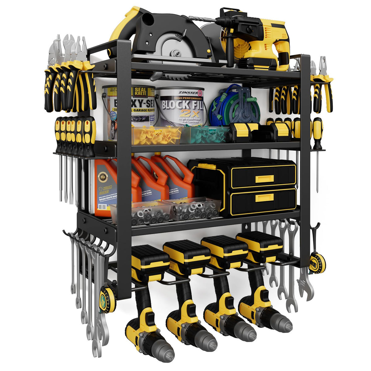 4-Tier Power Tool Organizer Wall Mount, 200LBS Capacity - Image 1