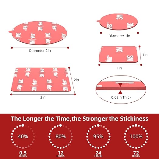 3M Double Sided Adhesive Pads Heavy Duty VHB 2" x 2" 0.02in Thick 20 PCS Clear 4905 Square Sticky Mounting Strong Adhesive Waterproof Foam Tape for Home Office Car Deco