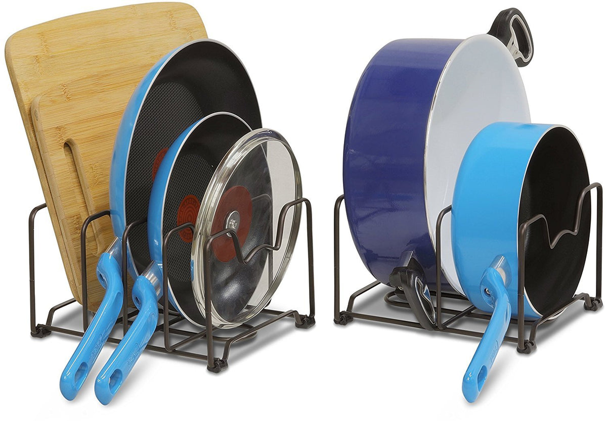 Simple Houseware 2-Pack Kitchen Pan Pot Lid Organizer Rack - Image 1
