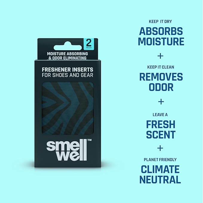 SmellWell - Scented Shoe Deodorizer Inserts - Odor Eliminators - Activated Bamboo Charcoal + Minerals - Natural Fresheners for shoes, bags, gloves - 2 x 1.8oz Original Size Pink Zebra