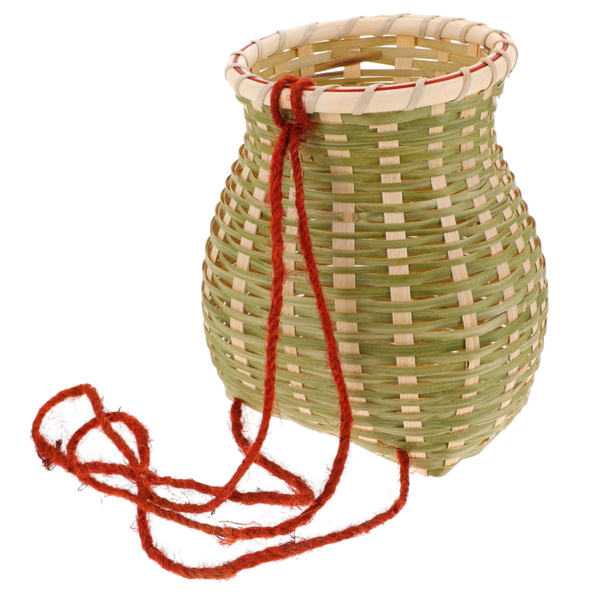 Hand Woven Bamboo Small Basket 3.93X3.93X5.50in Kids Dance Prop - Image 1