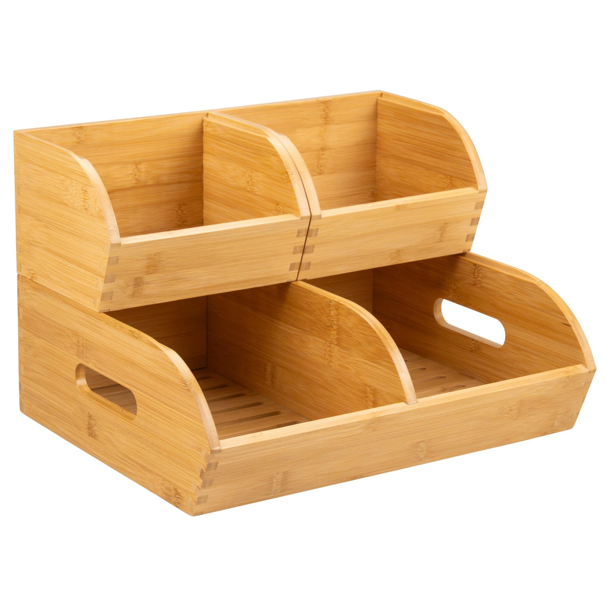 Potato and Onion Storage Bin, Stackable Bamboo Pantry - Image 1