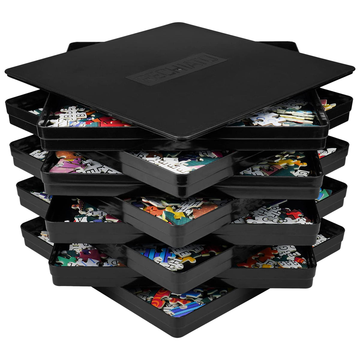 8 Sorting Trays with Lid 8x8 Premium Puzzle Trays - Image 1