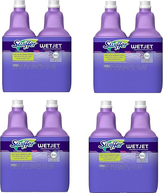 Swiffer WetJet Multi-Purpose Floor and Hardwood Cleaner Solution with Febreze Refill, Lavendar Vanilla and Comfort Scent, 1.25 Liter, OKpFMr 8 pack