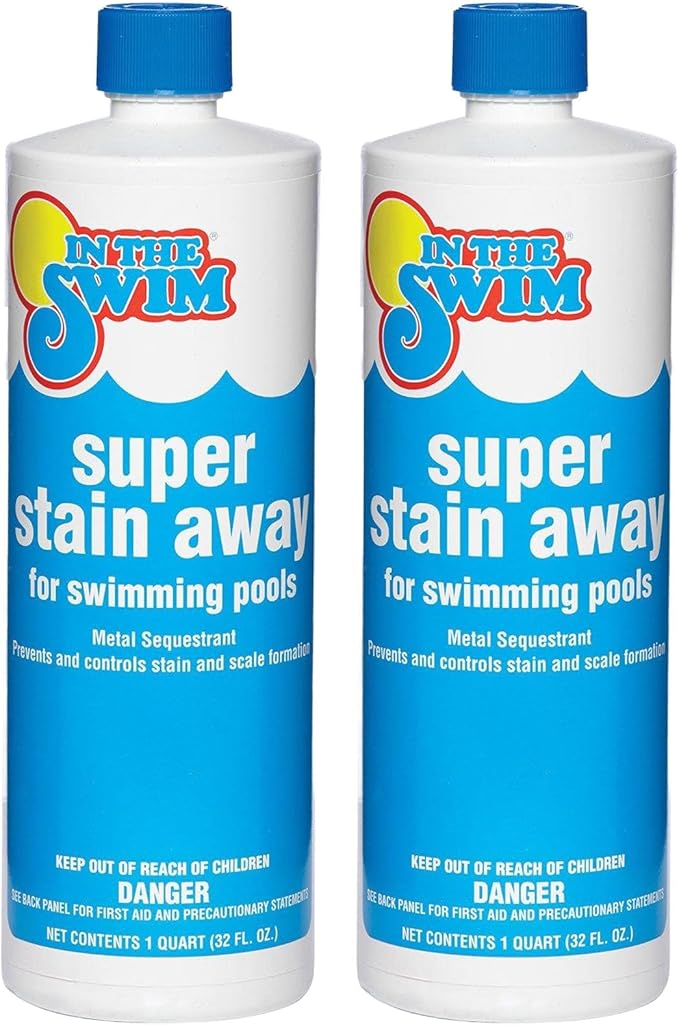 In The Swim Super Stain Away - The Ultimate Swimming Pool Stain Remover – Prevents Stains, Scaling, and Build-Up in Swimming Pools - 1 Quart - 2 Pack