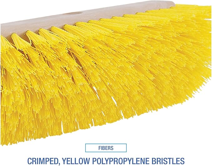 Boardwalk BWK3410 10 in. Brush Yellow Polypropylene Bristles Dual-Surface Scrub Brush