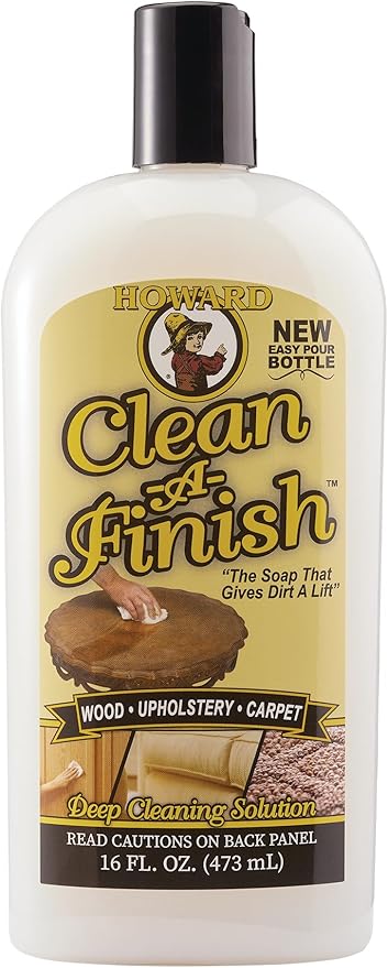 HOWARD Clean-A-Finish Wood Cleaner and Upholstery Cleaner for Furniture, Carpet Cleaning, Pour Bottle, 16 oz