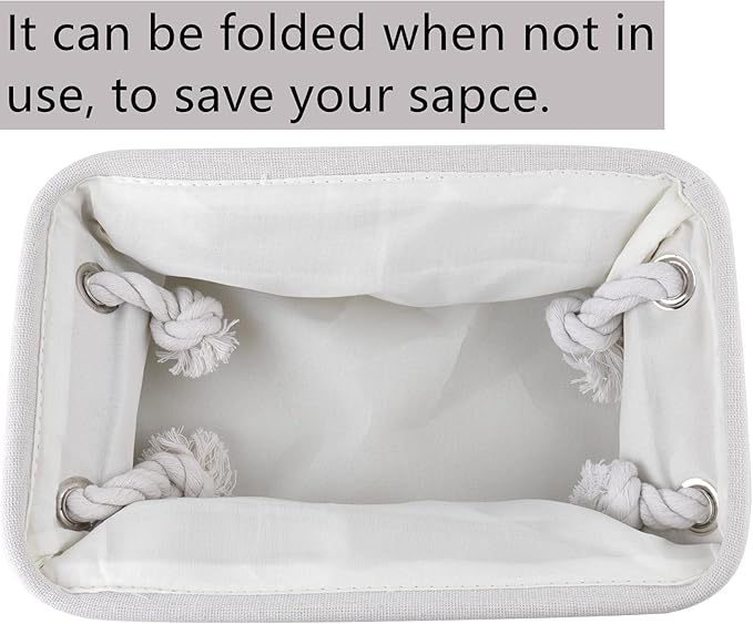 Dicunoy 6 Pack Storage Baskets for Organizing, Small Cloth Basket Bins with Handles, Empty Gift Baskets, Fabric Canvas Boxes for Classrooms, School, Shelves, Nursery, Closet, Toys, 12 x 8 x 5 inch