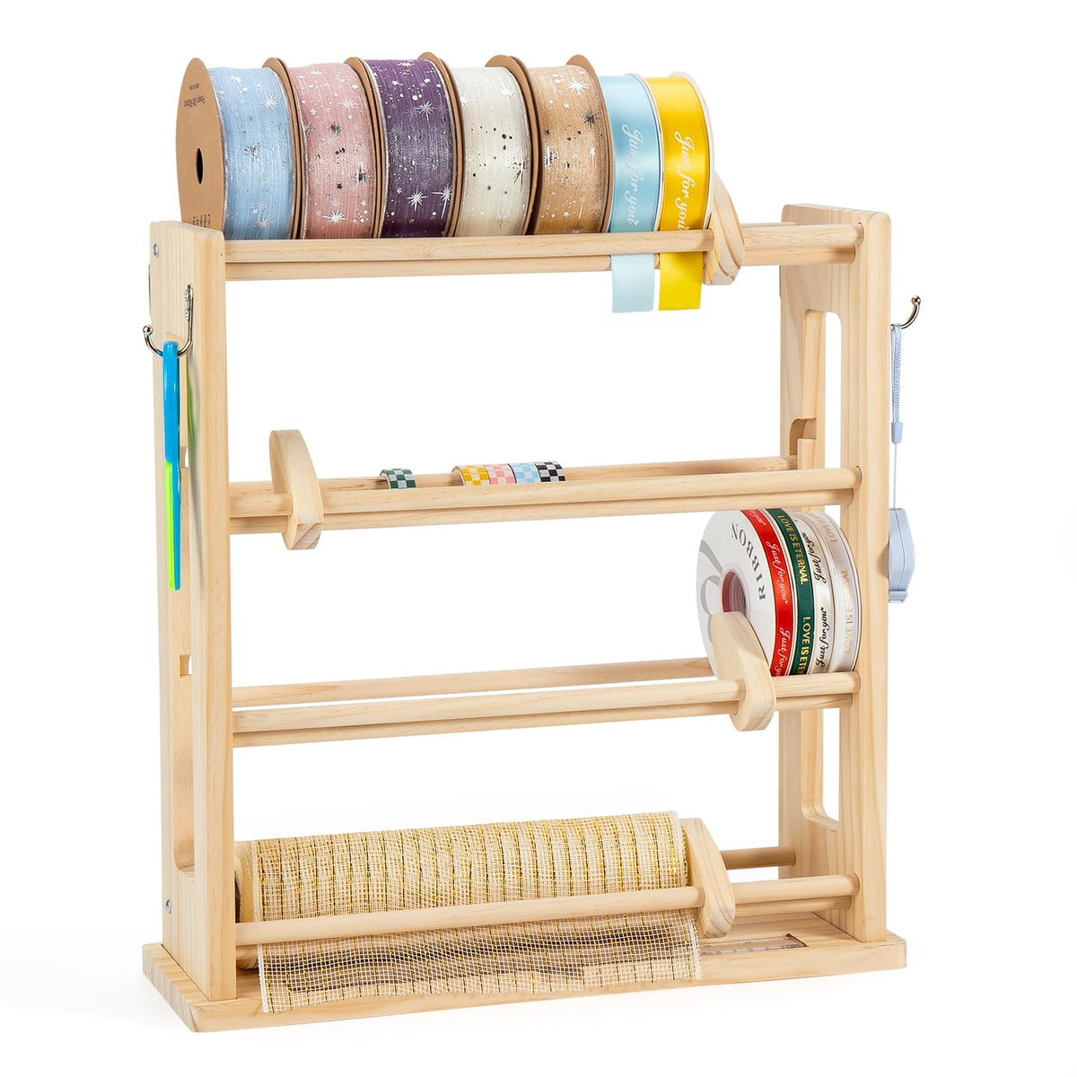 Ribbon Storage Rack, 4-Tier Ribbon Organizer Spool Holder - Image 1