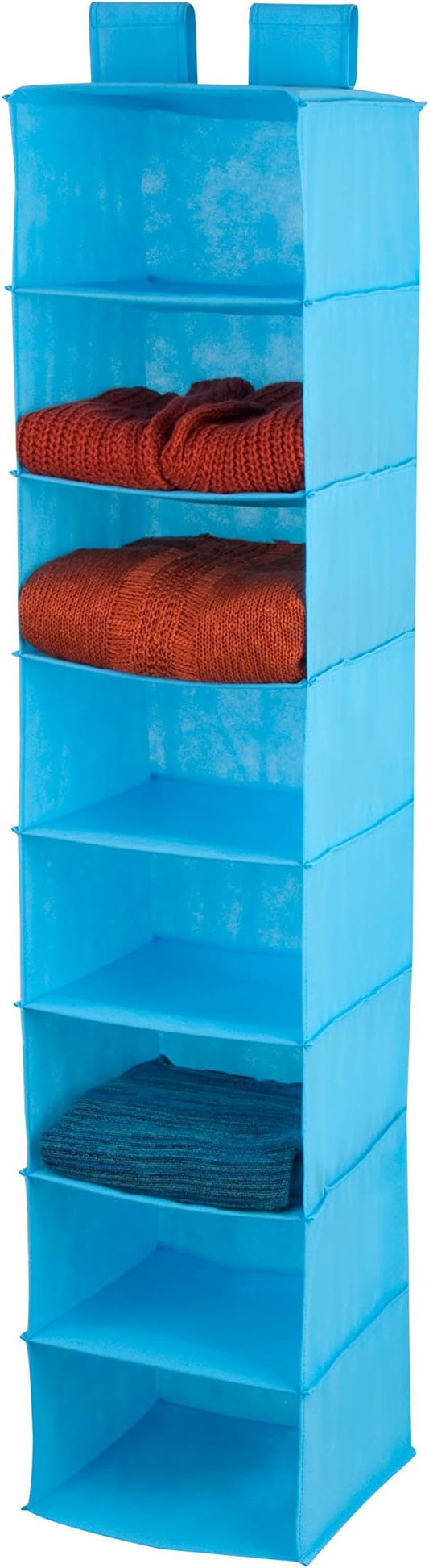 Honey-Can-Do 8-Shelf Non-Woven Hanging Closet Organizer, Ocean Blue