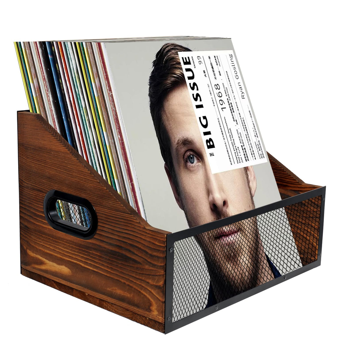 S&H Kaide Vinyl Record Storage, Rustic Record Holder - Image 1