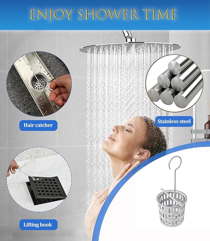 Neodrain Shower Drain Hair Catcher Hair and Debris Strainer only for Neodrain Shower Drains,Hair Trap, Hair Filter with Lifting Hook Key
