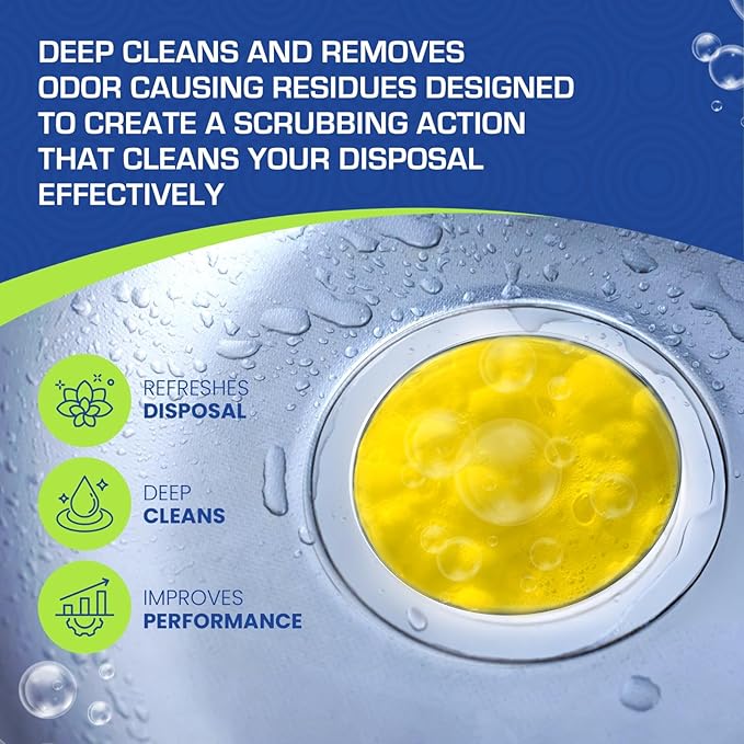 72 Tablets for a Sparkling Kitchen – 48 Dishwasher Cleaner & Washing Machine Cleaner Tablets + 24 Garbage Disposal Deodorizer Packets -Deep Cleaning, Drain Maintenance & Septic Safe Maintainance